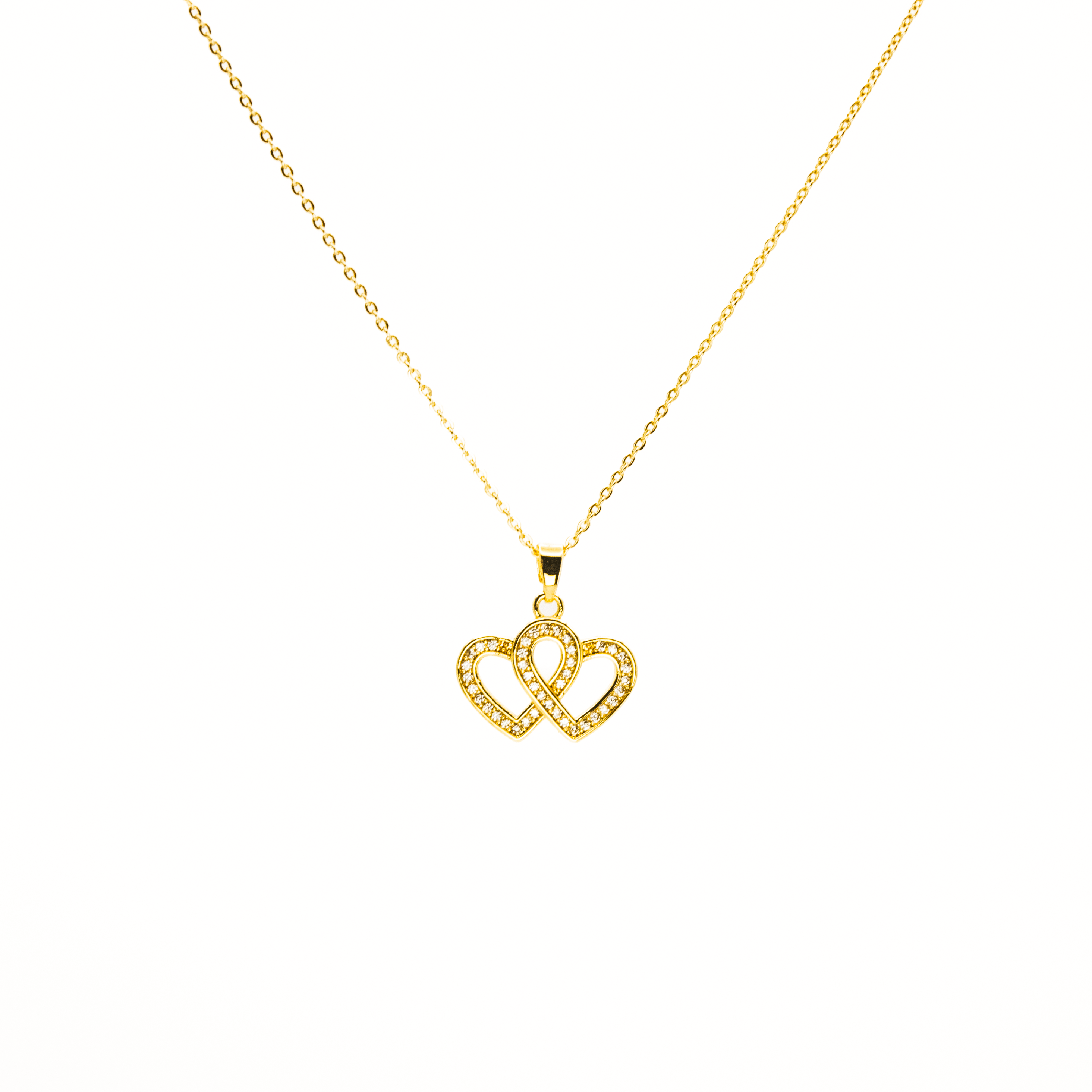 Collar Corazones Unidos Baño en Oro